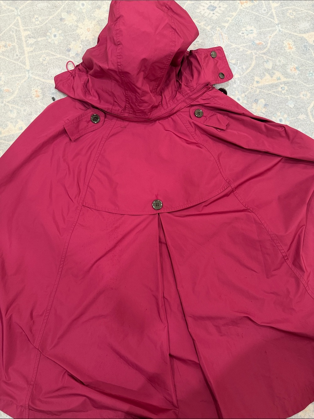 Burberry Rose Magenta Hooded Double-Breasted Rain Cape - Picture 9 of 17